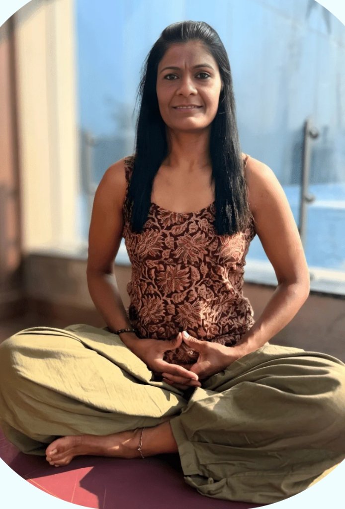 Divya teaching yoga at Shakuntala Yogshala